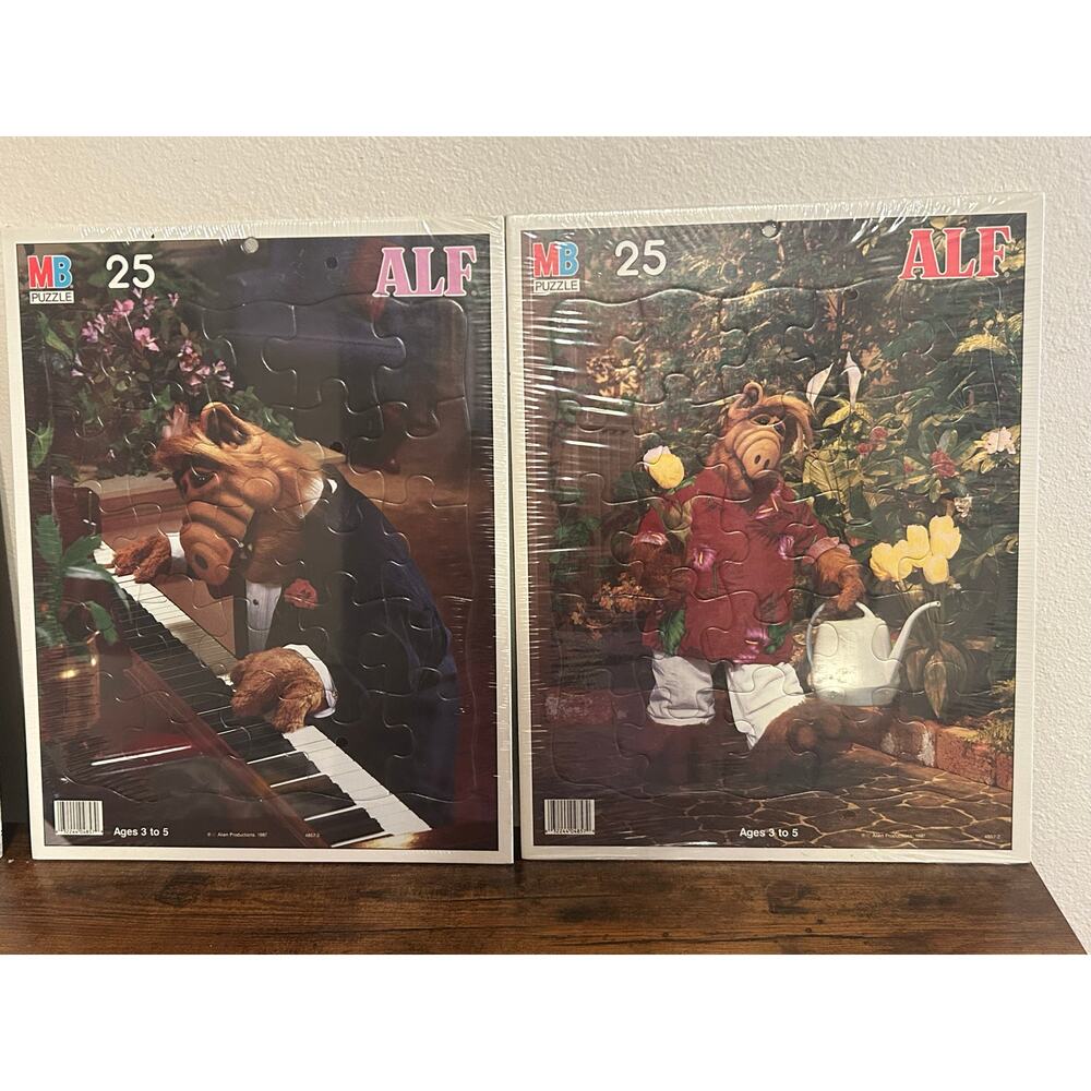 Vintage Alien Productions 1987 ALF Sealed Milton Bradley 25PC Wooden Puzzles